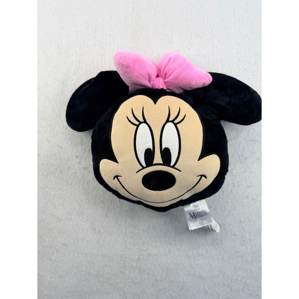 Disney Minnie Mouse Plush Pillow Black Pink Bow Oeko-Tex Standard 100 Character